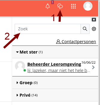 Een bericht plaatsen voor iemand uit je cursus of training